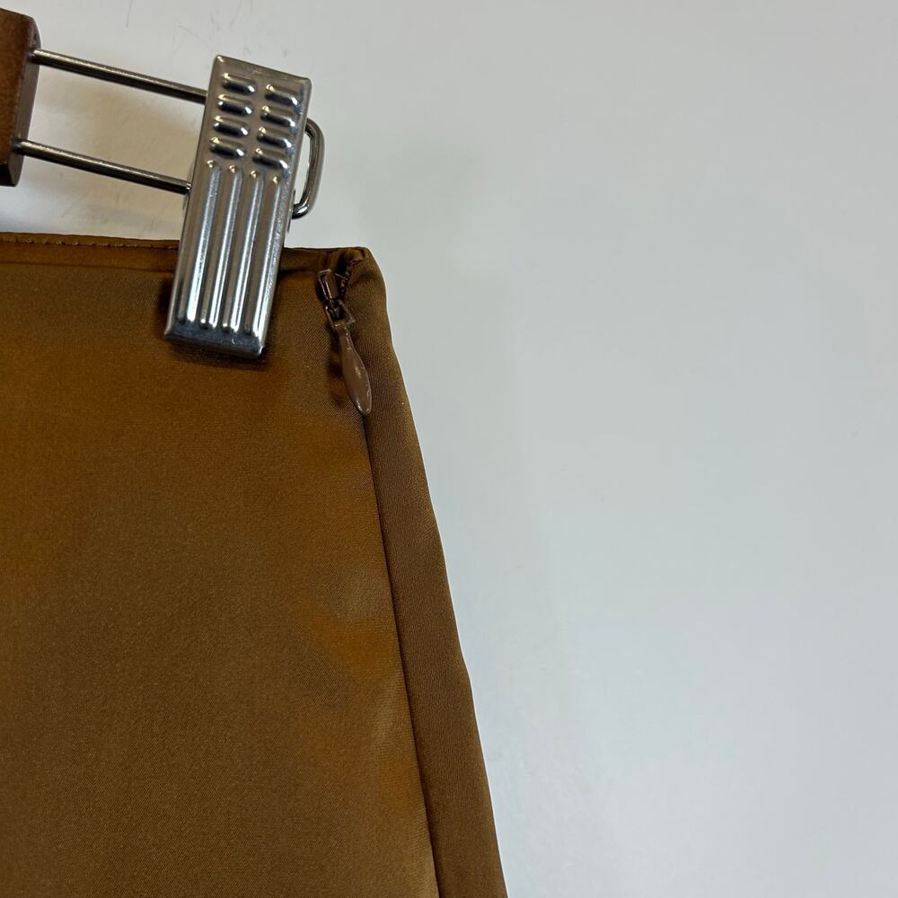 RoAri Mini Skirt Size S Stella Satin Brown Vegan Silk 90s Minimalist Chic Luxe - Picture 8 of 8